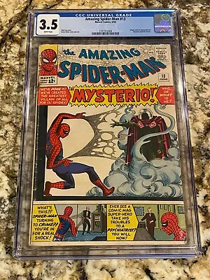 Buy Amazing Spider-man #13 Cgc 3.5 Rare White Pages 1st Mysterio New Mcu Marvel App • 789.44£