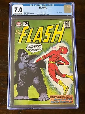 Buy Rare Vintage 1962 Dc Comics The Flash #127 Grodd Appearance Graded Cgc 7.0 • 238.30£