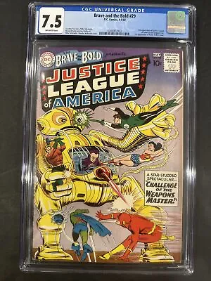 Buy Brave And The Bold 29 CGC 7.5 OW Silver Key DC 2nd App Justice League • 1,841.40£