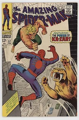Buy Amazing Spider-Man 57 Marvel 1968 FN Stan Lee John Romita Ka-Zar Mary Jane • 56.37£