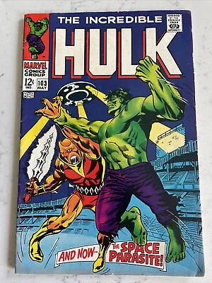 Buy THE INCREDIABLE HULK COMIC, Vol. 1 No. 103 (Marvel May 1968) VERY NICE!! • 39.72£
