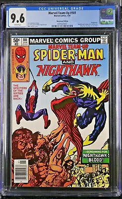 Buy Marvel Team-Up #101 NEWSSTAND CGC 9.6 Spider-Man & Nighthawk White Pages 1981 • 118£