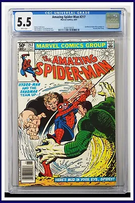 Buy Amazing Spider-Man #217 CGC Graded 5.5 Marvel 1981 Newsstand Edition Comic Book. • 33.19£