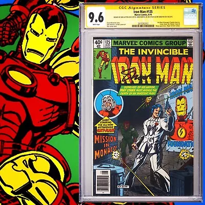Buy CGC SS 9.6 Iron Man #125 Signed By Layton, Romita Jr. & Shooter Avengers WP 1979 • 359.78£