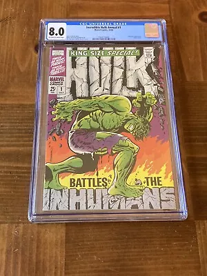 Buy Incredible Hulk King Size Annual 1 CGC 8.0 OW/W (Iconic Steranko- 1968) + Magnet • 557.67£