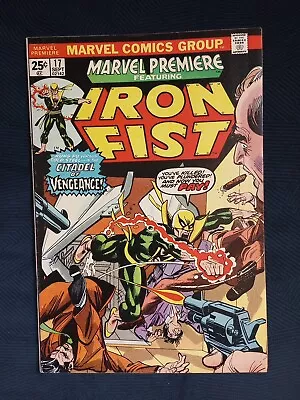 Buy MARVEL PREMIERE #17 (1974) NM- 3rd Iron Fist Appearance + 1st Triple-Iron App. • 30.52£