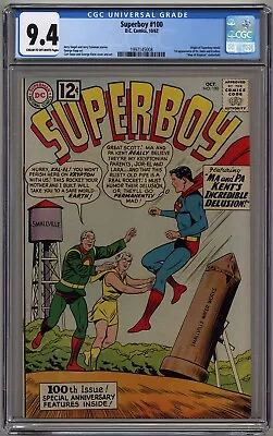 Buy Superboy #100 Cgc 9.4 Cream To Off-white Pages Dc Comics 1962 • 335.08£