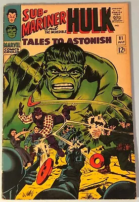 Buy Tales To Astonish 81 F/VF 1966 Marvel  Sub-Mariner Hulk 1st Boomerang Stan Lee • 31.97£