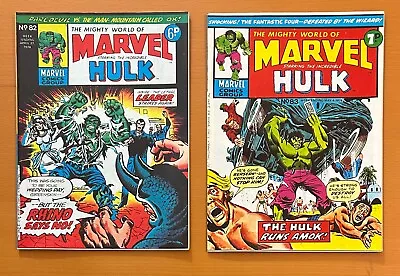 Buy Mighty World Of Marvel #82 & 83. RARE MARVEL UK 1974. 2 X FN+ Bronze Age Comics • 18.71£