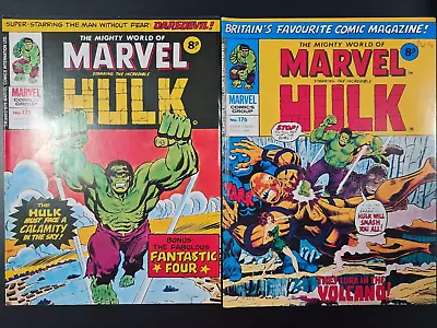 Buy The Mighty World Of Marvel Starring Hulk #175 & #176 Marvel Uk 1976 • 0.99£