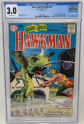 Buy Brave And The Bold #34 ~ Dc 1961 ~ Cgc 3.0 ~ 1st Silver Age Hawkman & Hawkgirl • 319.01£