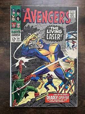 Buy Marvel Comics The Avengers #34 Vol 1 1966 1st Appearance The Living Laser VG/FN • 19.99£