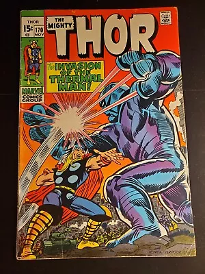 Buy Thor 170, Marvel Comics 1969, Stan Lee And Jack Kirby, Invasion The Thermal Man • 16.17£