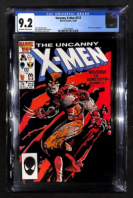 Buy Uncanny X-Men 212 12/86 CGC 9.2 Wolverine Vs. Sabertooth Appearance • 39.42£