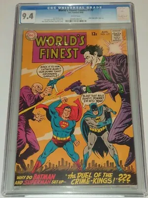 Buy Worlds Finest Comics #177 Cgc 9.4 White Pages Batman Superman Joker Dc 1968 (sa) • 499.99£