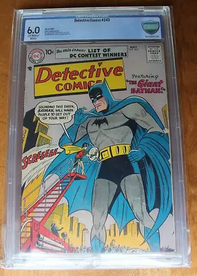 Buy 1957 DC Detective Comics #243 CBCS Graded 6.0 Comic Book -- FREE SHIPPING! (G-4) • 181.32£