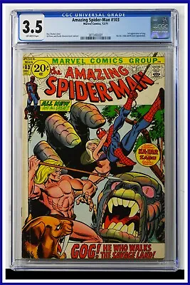 Buy Amazing Spider-Man #103 CGC Graded 3.5 Marvel 1971 Of White Pages Comic Book. • 89.92£