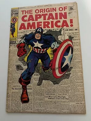 Buy MARVEL COMICS CAPTAIN AMERICA #109 (1969) Stan Lee & Jack Kirby (Cents Issue) • 18£