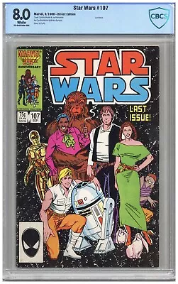 Buy Star Wars  # 107    CBCS   8.0   VF   White Pgs   9/86  Last Issue   Direct Edit • 67.96£