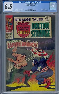 Buy Strange Tales #159 Cgc 6.5 Nick Fury Dr Strange Captain America 1st Val • 89.04£