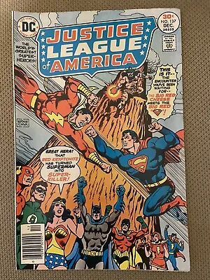 Buy Justice League Of America #137 DC Comic 1976 Captain Marvel V Superman 1st Print • 15.18£