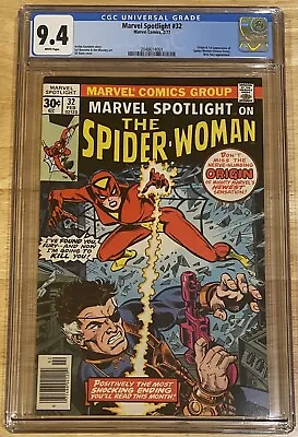 Buy Marvel Spotlight On #32 CGC 9.4 White Pages 1st App Spider-Woman Jessica Drew NM • 248.98£