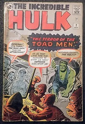 Buy Incredible Hulk #2 👽 COMPLETE And UNRESTORED 👽 1st Green Skin 1962 • 1,212.48£