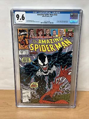 Buy Amazing Spider-man # 332 Cgc 9.6 White (marvel, 1990) Classic Venom Cover • 87.56£