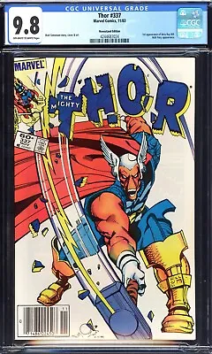Buy Thor #337 CGC 9.8 NM/MT NEWSSTAND! 1st APP Beta Ray Bill! Classic Cover! 1983 • 478.38£