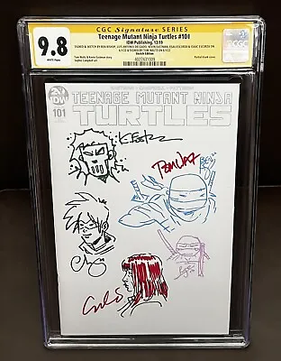 Buy *SIGNED & SKETCHED* TMNT 101 Sketch Edition CGC 9.8 6x Signed 1st Mona Lisa • 275.93£