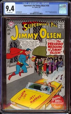 Buy Jimmy Olsen # 100 CGC 9.4 OW (DC, 1967) Legion Of Super Heroes Appearance • 139.92£