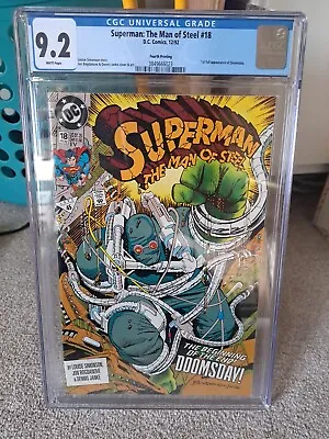 Buy Superman Man Of Steel 18 4th Print CGC 9.2 Doomsday DC  • 59.99£