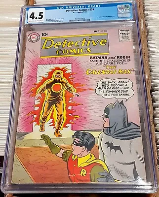 Buy DETECTIVE COMICS #259 - 1st APP. OF THE CALENDAR MAN - DC COMICS/1958 - CGC 4.5 • 399.72£