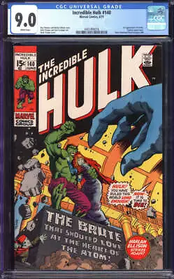 Buy Incredible Hulk #140 Cgc 9.0 White Pages  // 1st App Jarella Marvel Comics 1971 • 111.93£