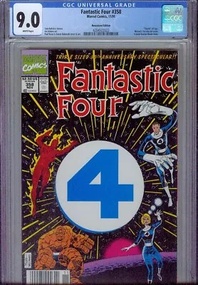 Buy Fantastic Four #358 Cgc 9.0, 1st Appearrance Paibok, 1st Die-cut Cover Newsstand • 51.34£