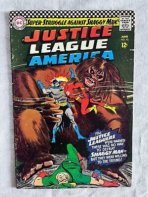 Buy DC Silver Age Comic - Justice League America #45 - 1966 - Ft. Shaggy Man - Cents • 0.99£