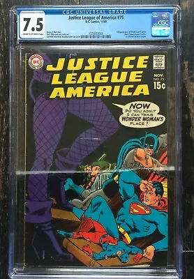 Buy  Justice League Of America #75 1969 1st Black Carnary CGC 7.5 1570053004 • 350£