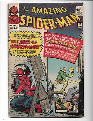 Buy Amazing Spider-man 18 - Vg+ 4.5 - 1st Appearance Of Ned Leeds - Sandman (1964) • 197.95£
