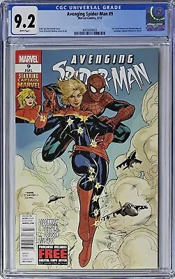 Buy Avenging Spider-Man #9 CGC 9.2  Marvel Comics 2012 Newsstand 1st Carol Danvers • 751.08£