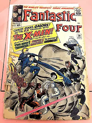 Buy FANTASTIC FOUR #28 (July 1964) Marvel Comic 1st X MEN X-over,Lee/Kirby C • 64.99£