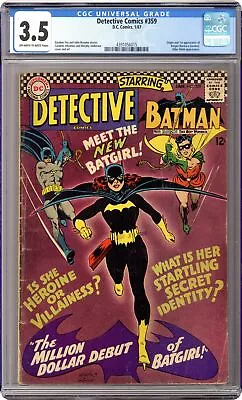 Buy Detective Comics #359 CGC 3.5 1967 4391056015 1st New Batgirl Barbara Gordon • 508.39£