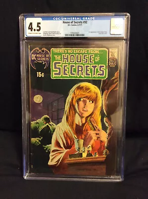 Buy HOUSE OF SECRETS #92 CGC 4.5 1st APPEARANCE OF SWAMP THING. GREY TONE COVER • 879.47£