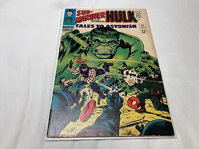Buy Tales To Astonish 81 VF- 7.5 Silver Age Incredible Hulk The Sub-Mariner 1967 • 57.30£