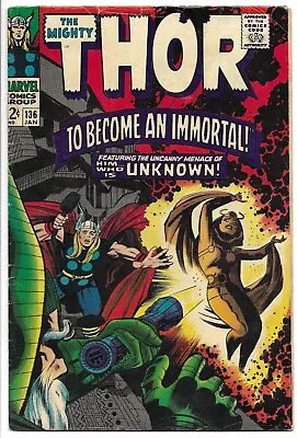 Buy Thor #136 Vg+ 4.5 To Become An Immortal! Jack Kirby! Bronze Age Marvel! • 39.97£