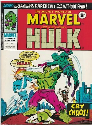 Buy The Mighty World Of Marvel HULK #185 Apr 1976 VFINE- 7.5 INHUMANS • 3.50£