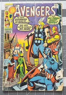 Buy Avengers #92 (Marvel, 1971) Neal Adans Cover Kree-Skrull War Pt 4 Low Grade • 3.96£