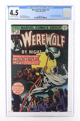 Buy Werewolf By Night #33 - Marvel Comics 1975 CGC 4.5 2nd Appearance Of Moon Knight • 63.54£