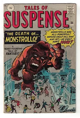 Buy Atlas Marvel Comic Tales Of Suspense 25 VGF 5.0 1961 Horror Death Of Monstrollo • 59.99£