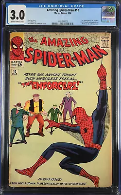 Buy The Amazing Spider-man #10 March 1964-cgc 3.0 *first Big Man/enforcers!* • 239.86£