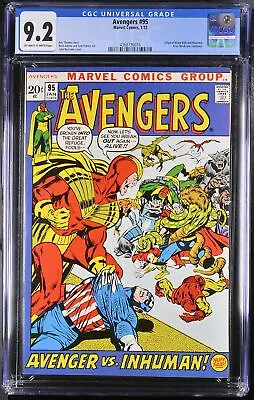 Buy Avengers #95 CGC NM- 9.2 Neal Adams Cover And Art Roy Thomas!! Marvel 1972 • 220.58£